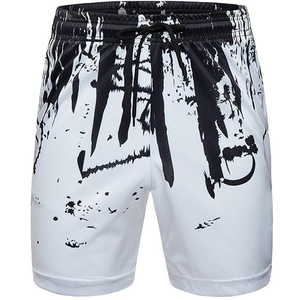 Pantalones cortos informales de verano ajustados atléticos para hombre, poliéster 100%, nuevo patrón sólido, estampado de transferencia por sublimación, estilo Formal de lona - Product Image 1