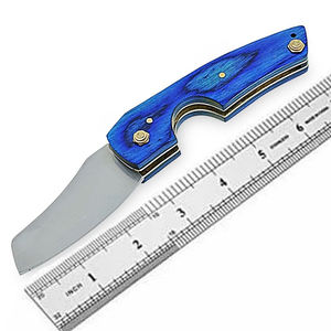 Cortador de Puros D2 Hecho a Mano, Navaja de Bolsillo con Mango de Madera Azul, Elegante - Product Image 6