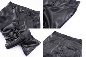 กางเกงหนังเทียมสำหรับนักขี่จักรยานทรงปกติใส่พอดีตัวเครื่องแต่งกายแนวสตรีทแฟชั่นฤดูหนาวเครื่องแต่งกายแนวสตรีทหนังพียูสีผสมพั๊งค์เหมาะกับนักขี่มอเตอร์ไซค์มีสไตล์ทันสมัยทันสมัยทันสมัย - Product Image 5