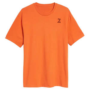 Camiseta de manga corta de algodón 100% de gran tamaño con logotipo personalizado para hombre, ropa de calle informal de talla grande con diseño de logotipo frontal transpirable - Product Image 1