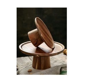 Elegante Soporte para Pastel de Madera Natural, Base Elevada, Ecológico, No Tóxico, Hecho a Mano, Apto para Lavavajillas, para Pastel, Cupcakes y Repostería - Product Image 4