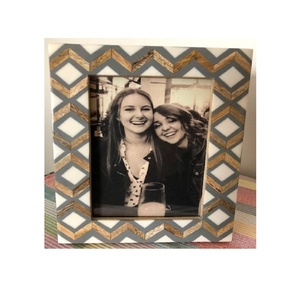 Marco de fotos de hueso con patrón verde moderno, regalo de boda, marco de imagen decorativo, artículo de regalo hecho a mano - Product Image 4