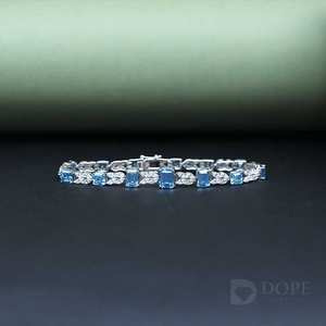 Emerald Cut Lab Grown Diamond 1.0CT 14kt Solid <b>Gold</b> Trendy Women's <b>Bracelet</b> with Exclusive Design - Product Image 3