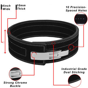 Cinturones de levantamiento de pesas de palanca Unisex transpirables antideslizantes de alta calidad de caucho Natural suave, logotipo personalizado para entrenamiento de gimnasio - Product Image 4