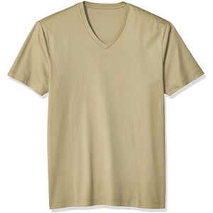 Vente en gros de t-shirts simples en coton de haute qualité pour hommes, t-shirts basiques, t-shirts à col en V avec logo personnalisé - Product Image 3