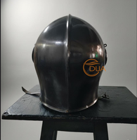 Casco Medieval de Cruzado con Acabado de Cobre, Armadura de Acero, Visera Cruzada, Hecho a Mano, Coleccionable para Cosplay, Exhibición, Decoración, Arte Profesional