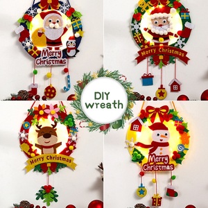 New <b>Christmas</b> <b>Wreath</b> with Lights Children Handmade Diy Creative <b>Christmas</b> Pendant Kindergarten Decoration - Product Image 2
