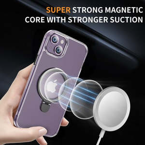 เคสกันกระแทกใสสำหรับ iPhone 15 Plus ขนาด 6.7 นิ้ว พร้อมขาตั้งแม่เหล็ก สีเขียว - Product Image 2