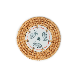 Ensemble de sous-verre de luxe en rotin et nacre Dessous de verre élégant fait à la main pour le salon ou l'utilisation de cadeaux Fabriqué au Vietnam - Product Image 2