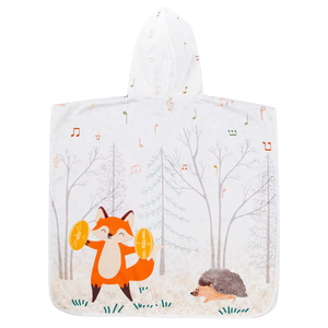 100% Polyester Adult Hooded Poncho Quick Dry Eco-Friendly Woven Swimming Changing Robe <b>Beach</b> Towel <b>Blanket</b> Digital Printed - Product Image 1