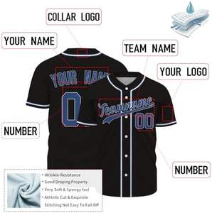 Camisas con botones y logotipo personalizable de estilo Hip Hop para hombres y mujeres, nueva camiseta de béisbol Lisa para jugadores de softbol, estampado transpirable - Product Image 2