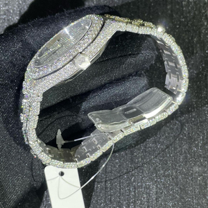 Llegando nueva edición limitada de esqueleto de lujo helado hip hop reloj de pulsera para hombre con diamante moissanite original en claridad VVS