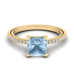 Reyes แหวนเพชร14K สีทองล้วนมาตรฐาน IGI ดีไซน์ใหม่ราคาขายส่งพลอยอะความารีน2กะรัตเครื่องประดับสำหรับงานแต่งงานของขวัญ - Product Image 6