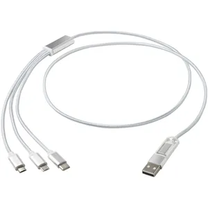 Versatile 5-1 Promotional USB Gadget Recycled Aluminum <b>Charging</b> <b>Cable</b> - Product Image 3