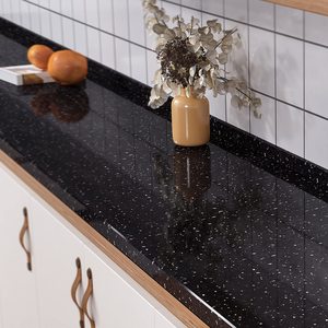 Jet Black Galaxy Granite Pulido Losa grande moderna Calidad Premium Losas de granito natural Precio en India - Product Image 5