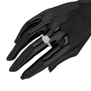 Anillo de Bodas de Oro Amarillo Blanco de 9 Quilates para Mujer, con Diamante Cultivado en Laboratorio, Corte Princesa, 0.98 Quilates, Claridad VS, Color EF, IGI - Product Image 3