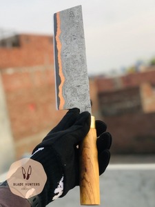 Cuchillo de Damasco de cobre forjado a mano Hoja de acero Premium Razor Sharp Edge Perfecto para coleccionistas de chefs y uso al aire libre - Product Image 4