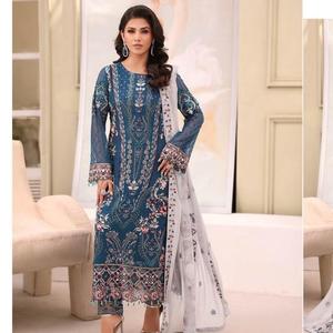 Ramsha Collection en mousseline brodée Vol F27 robes de soirée indiennes et pakistanaises pour femmes dames en mousseline de soie Shalwar Kameez - Product Image 1