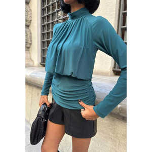 Chemise à col roulé pour femme Sandy avec détail drapé, collection 3480 - Product Image 5