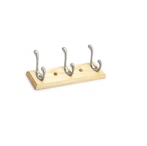 Natural Wood Hook <b>Holder</b> with Wall Mounted Hooks Wood Decorative Items and Kitchen and Bedroom Wall Hanging - Product Image 3
