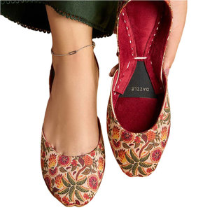 New Design Professional Women <b>Khussa</b> Wholesale Printed High Quality Fashion Trend Anti-Slippery Genuine Leather Outsole - Product Image 1