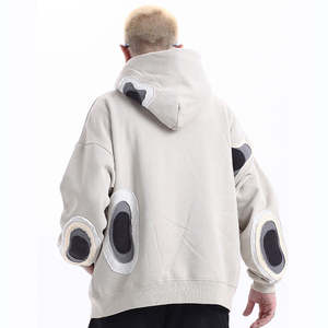 Sudadera con Capucha Personalizada con Logotipo, Sudadera de Algodón Grueso para Hombre, Sudadera con Capucha Bordada con Parche, Hombros Caídos, Talla Grande - Product Image 3