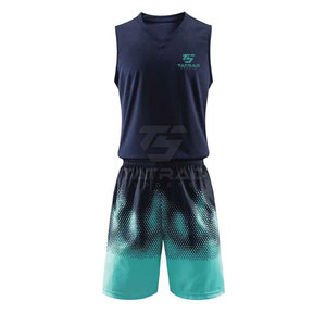 Ensembles de maillots de basket-ball de haute qualité, prix de gros bon marché, impression par sublimation, logo personnalisé, séchage rapide, respirant, 100% polyester - Product Image 1