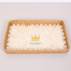 Plateau de service en perles de rotin naturel Offre Spéciale panier de fruits organisateur de stockage décoration de la maison du Vietnam - Product Image 2