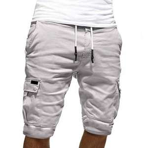 2025 <b>Men's</b> <b>Elasticated</b> <b>Waistband</b> Fleece <b>Shorts</b> High Quality Cotton Breathable Workout Cargo with Solid Pattern OEM Service - Product Image 3