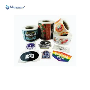 Goedkope Custom Business Glossy Waterdichte Vinyl Pp Goud Folie Logo Zelfklevende Roll Stickers Voor Dozen