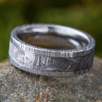 Bagues de mariage et de fête en acier Damas à haute teneur en carbone, avec sertissage de canal de 4 mm, DIY, OEM, taille personnalisée
