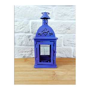 Linterna decorativa de metal con recortes intrincados y lados de vidrio Hecho a mano Soporte de candelita ideal para el jardín del hogar y eventos - Product Image 6