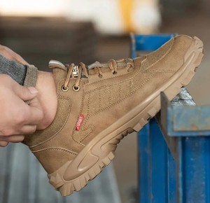 2024รองเท้าเซฟตี้ทำงานหนังผู้ชาย, รองเท้าเซฟตี้หัวเหล็กสำหรับเชื่อมรองเท้าบูทระดับความปลอดภัยสูงสำหรับสภาพแวดล้อมการทำงาน - Product Image 3