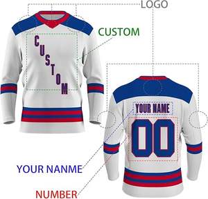 Venta al por mayor 100% poliéster diseño personalizado hockey sobre hielo entrenamiento Jersey transpirable OEM suministro - Product Image 6