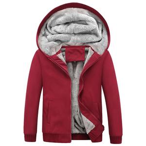 Veste à capuche à fermeture éclair à capuche épaisse chaude douce couleur unie sweat avec poche hommes automne hiver Cardigan manteau - Product Image 6