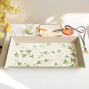 Plateau de service en laque avec motifs floraux et d'arbres tropicaux, cadeau de pendaison de crémaillère Viettimecraft, nombreux modèles disponibles - Product Image 2