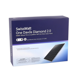 แผงโซลาร์เซลล์ SwissWatt One Davos Diamond 2.0 550W แบบสองหน้า โมโนคริสตัลไลน์ ฮาล์ฟเซลล์ สีดำ - Product Image 2