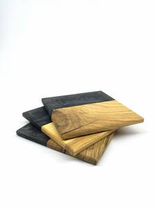 Dessous de verre décoratif en bois massif et en résine de couleur personnalisée Coussin isolant en résine Dessous de verre personnalisés pour la maison et la cuisine - Product Image 4