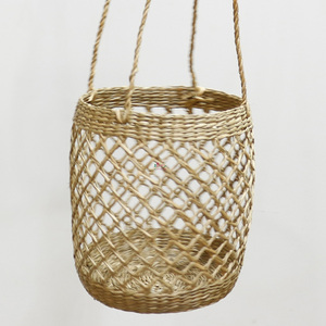 Maceta Colgante Rústica de Jacinto de Agua y Cuerda de Cáñamo, Forma Cilíndrica Tejida Orgánica para Exhibición de Jardinería en Ventanas - Product Image 2