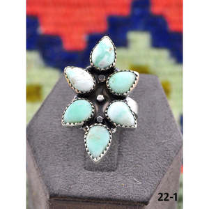 Bague ajustable en argent sterling et turquoise Paloma d'inspiration sud-ouest, bijou tendance en acier inoxydable avec sertissage clos, cadeau idéal - Product Image 2