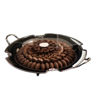 Luxury Silver Plated Chocolate Tray With Elegant Palm <b>Tree</b> Decor Tray Arabic Chocolates Perfect For <b>Ramadan</b> At Wholesaler Price - Product Image 2