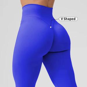 Leggings de yoga en coton pour femmes de haute qualité avec taille élastique haute-pour les entraînements ou les vêtements de sport de style droit - Product Image 2