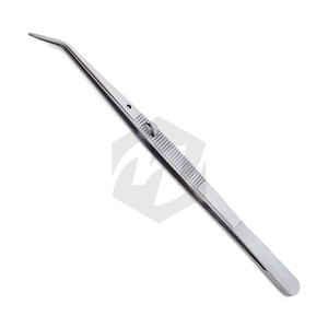 Pinzas Dentales de Alta Calidad Hechas de Acero Inoxidable, Pinzas de Punta Angulada con Mecanismo de Bloqueo - Product Image 1