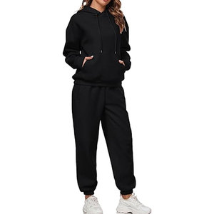 Alta calidad bajo OEM MOQ personalizado 350 Gsm mezcla de algodón forro polar pantalones de chándal y sudaderas con capucha conjunto Jogger conjuntos - Product Image 4