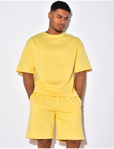 Conjunto de pantalones cortos de verano Unisex con diseño de logotipo personalizado para hombre más vendido, camiseta de gran tamaño informal transpirable de algodón 100% - Product Image 5