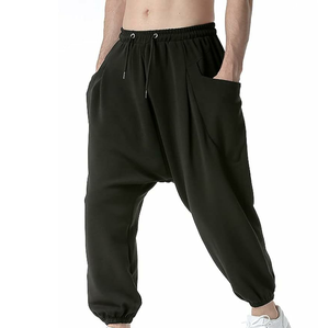Pantalons de survêtement unisexes à la mode, à taille élastique, à entrejambe tombant, respirants, coupe régulière, pour l'hiver - Product Image 4