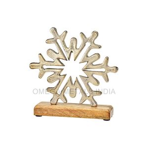 Corps en aluminium de décor à la maison en forme d'oiseau de haute qualité avec base incurvée en bois pour la décoration de la maison et de noël - Product Image 4
