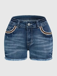 Nouveau décontracté en détresse femmes Shorts personnaliser 3D imprimé Design Denim Shorts 2025 élégant été jean Shorts pour femmes - Product Image 2