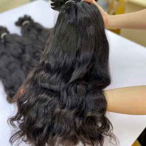 Extensions de cheveux ondulés, machine à double trame, commande en gros, style vague naturelle - Product Image 4