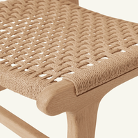 Chaise de salle à manger moderne pour la maison avec corde en papier Design contemporain empilable en bois massif pour appartement, restaurant, hôtel